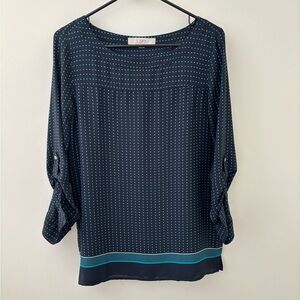 Loft Navy Polka Dot Women's Top